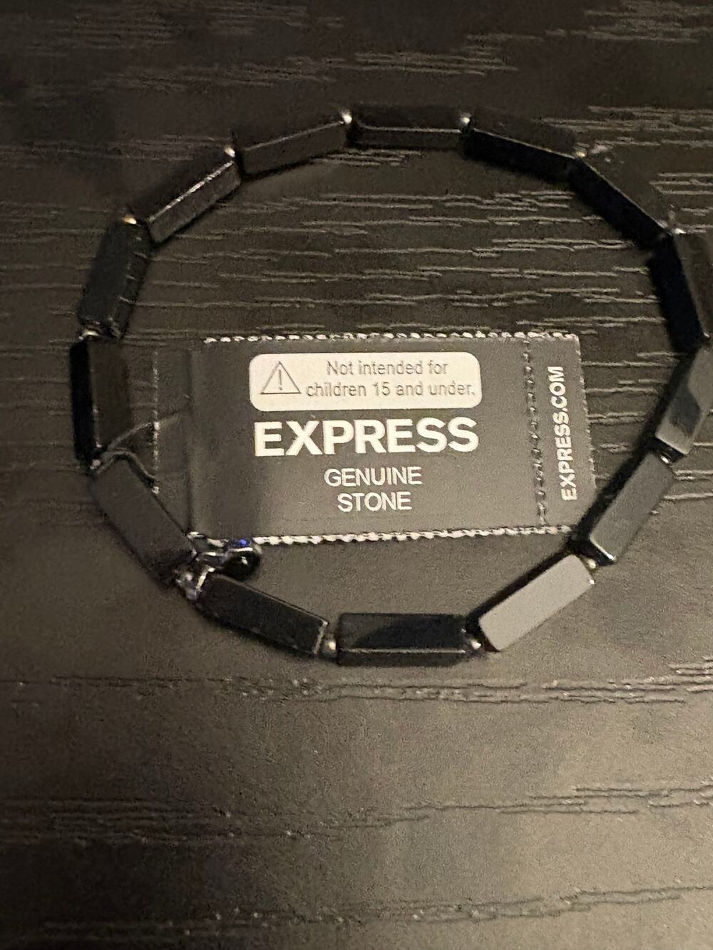 Express NWT Genuine Black Stone Stretch Bracelet 7.5”